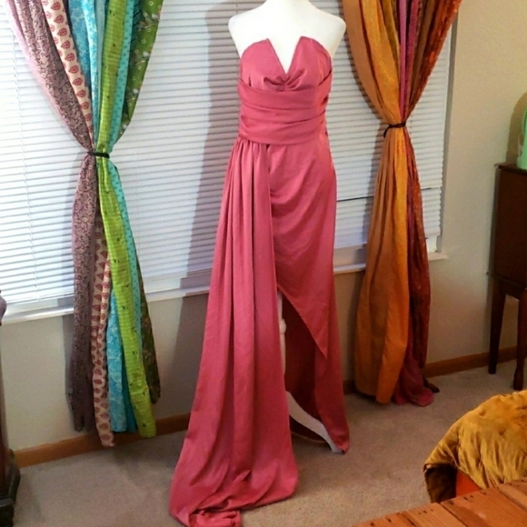 BOOHOO Pink Satin Evening Gown - Picture 8 of 8